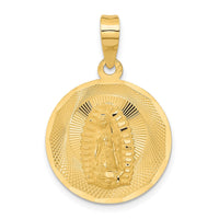 Load image into Gallery viewer, 14K Polished D/C Lady Of Guadalupe Circle Pendant
