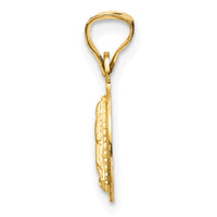 Load image into Gallery viewer, 14K w/Rhodium Polished D/C Lady Of Guadalupe Circle Pendant
