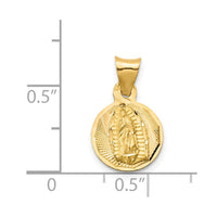 Load image into Gallery viewer, 14K w/Rhodium Polished D/C Lady Of Guadalupe Circle Pendant
