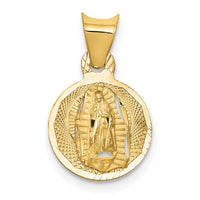 Load image into Gallery viewer, 14K Polished D/C Lady Of Guadalupe Circle Pendant
