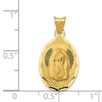Load image into Gallery viewer, 14K Polished D/C Lady Of Guadalupe Oval Pendant
