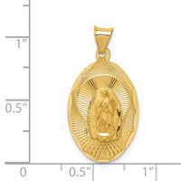 Load image into Gallery viewer, 14K Polished D/C  Lady Of Guadalupe Oval Pendant
