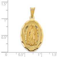 Load image into Gallery viewer, 14K Polished D/C  Lady Of Guadalupe Oval Pendant
