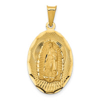Load image into Gallery viewer, 14K Polished D/C  Lady Of Guadalupe Oval Pendant
