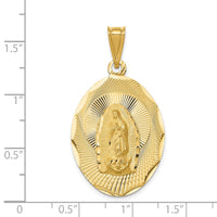 Load image into Gallery viewer, 14K Polished D/C  Lady Of Guadalupe Oval Pendant
