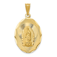 Load image into Gallery viewer, 14K Polished D/C  Lady Of Guadalupe Oval Pendant
