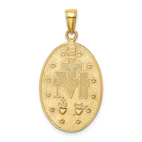Load image into Gallery viewer, 14K Gold Satin and Polished Finish Miraculous Medal Pendant
