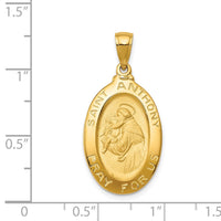 Load image into Gallery viewer, 14k Saint Anthony Oval Medal Hollow Pendant
