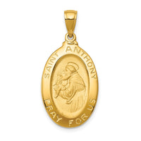 Load image into Gallery viewer, 14k Saint Anthony Oval Medal Hollow Pendant
