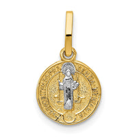 Load image into Gallery viewer, 14k With Rhodium Circle St. Benedict Medal Pendant
