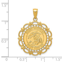 Load image into Gallery viewer, 14K Gold Polished / Satin Saint Michael Medal Pendant
