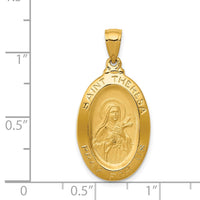 Load image into Gallery viewer, 14k Saint Theresa Oval Medal Pendant
