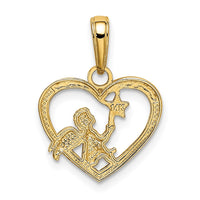 Load image into Gallery viewer, 14K w/Rhodium Angel in Heart w/ Star Pendant
