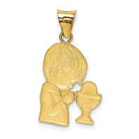 Load image into Gallery viewer, 14K W/Rhodium D/C Boy Communion Semi-solid Pendant

