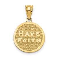 Load image into Gallery viewer, 14k Polished Reversible Have Faith/Footprints Pendant
