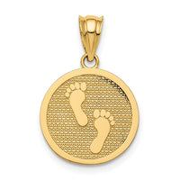 Load image into Gallery viewer, 14k Polished Reversible Have Faith/Footprints Pendant
