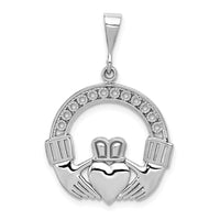 Load image into Gallery viewer, 14k White Gold Claddagh Pendant
