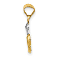 Load image into Gallery viewer, 14K w/Rhodium Polished And D/C Dolphins Pendant
