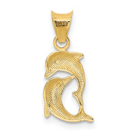 Load image into Gallery viewer, 14K w/Rhodium Polished And D/C Dolphins Pendant
