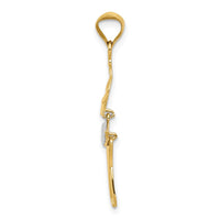 Load image into Gallery viewer, 14K w/Rhodium Polished Moveable Dancer Pendant
