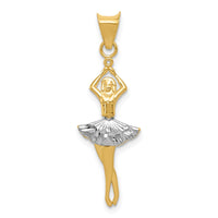 Load image into Gallery viewer, 14K w/Rhodium Polished Moveable Dancer Pendant
