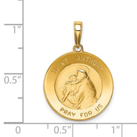 Load image into Gallery viewer, 14k Saint Anthony Small Round Medal Pendant
