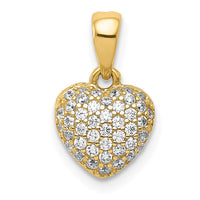 Load image into Gallery viewer, 14K Polished CZ/3D/ Heart Pendant
