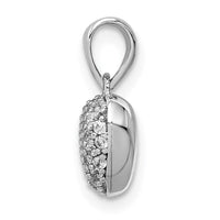 Load image into Gallery viewer, 14k White Gold Pav? CZ/3D/ Polished Heart Pendant
