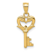 Load image into Gallery viewer, 14K Polished Swans Heart Key Charm

