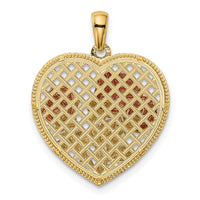 Load image into Gallery viewer, 14K Two-tone Polished Flowers in Heart Pendant
