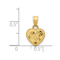 Load image into Gallery viewer, 14k Diamond-cut Lattice Heart Pendant
