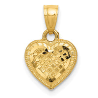 Load image into Gallery viewer, 14k Diamond-cut Lattice Heart Pendant
