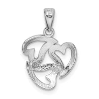 Load image into Gallery viewer, 14k White Gold Polished Cut-out 3-Heart Pendant

