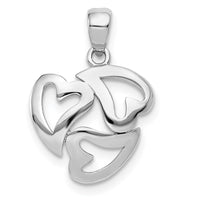Load image into Gallery viewer, 14k White Gold Polished Cut-out 3-Heart Pendant
