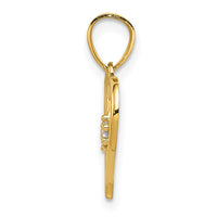 Load image into Gallery viewer, 14k 2-CZ Cut-out Heart Pendant
