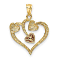 Load image into Gallery viewer, 14K Two-tone and White Rhodium Polished Hearts Pendant
