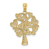 Load image into Gallery viewer, 14K and White Rhodium Polished Hearts Tree Pendant
