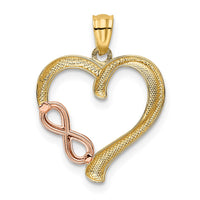 Load image into Gallery viewer, 14K Two-tone Polished Infinity Heart Pendant
