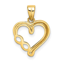 Load image into Gallery viewer, 14K w/White Rhodium Infinity Heart Pendant
