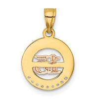 Load image into Gallery viewer, 14k Two-tone w/White Rhodium CZ 15 Pendant
