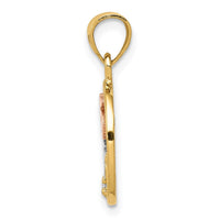 Load image into Gallery viewer, 14k Two-tone w/White Rhodium CZ 15 Anos Pendant
