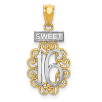 Load image into Gallery viewer, 14k w/Rhodium SWEET 16 w/Filigree Pendant
