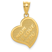 Load image into Gallery viewer, 14k Polished Mom I Love You/Cross Reversible Heart Pendant
