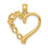 Load image into Gallery viewer, 14k Polished MOM in Heart w/Infinity Symbol Pendant
