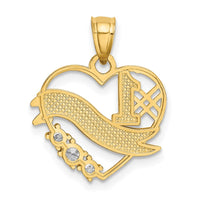 Load image into Gallery viewer, 14k w/Rhodium CZ #1 DAUGHTER Heart Pendant
