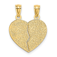 Load image into Gallery viewer, 14k Satin and Polished DAUGHTER-MOM Break Apart Heart Pendant
