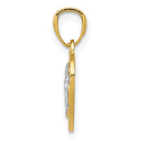 Load image into Gallery viewer, 14k w/Rhodium Polished Guardian Angel in Heart Pendant
