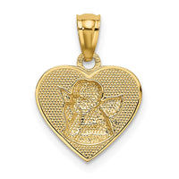 Load image into Gallery viewer, 14k w/Rhodium Polished Guardian Angel in Heart Pendant

