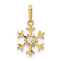 Load image into Gallery viewer, 14k Polished CZ Snowflake Charm
