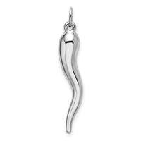 Load image into Gallery viewer, 14k White Gold 3D Italian Horn Charm

